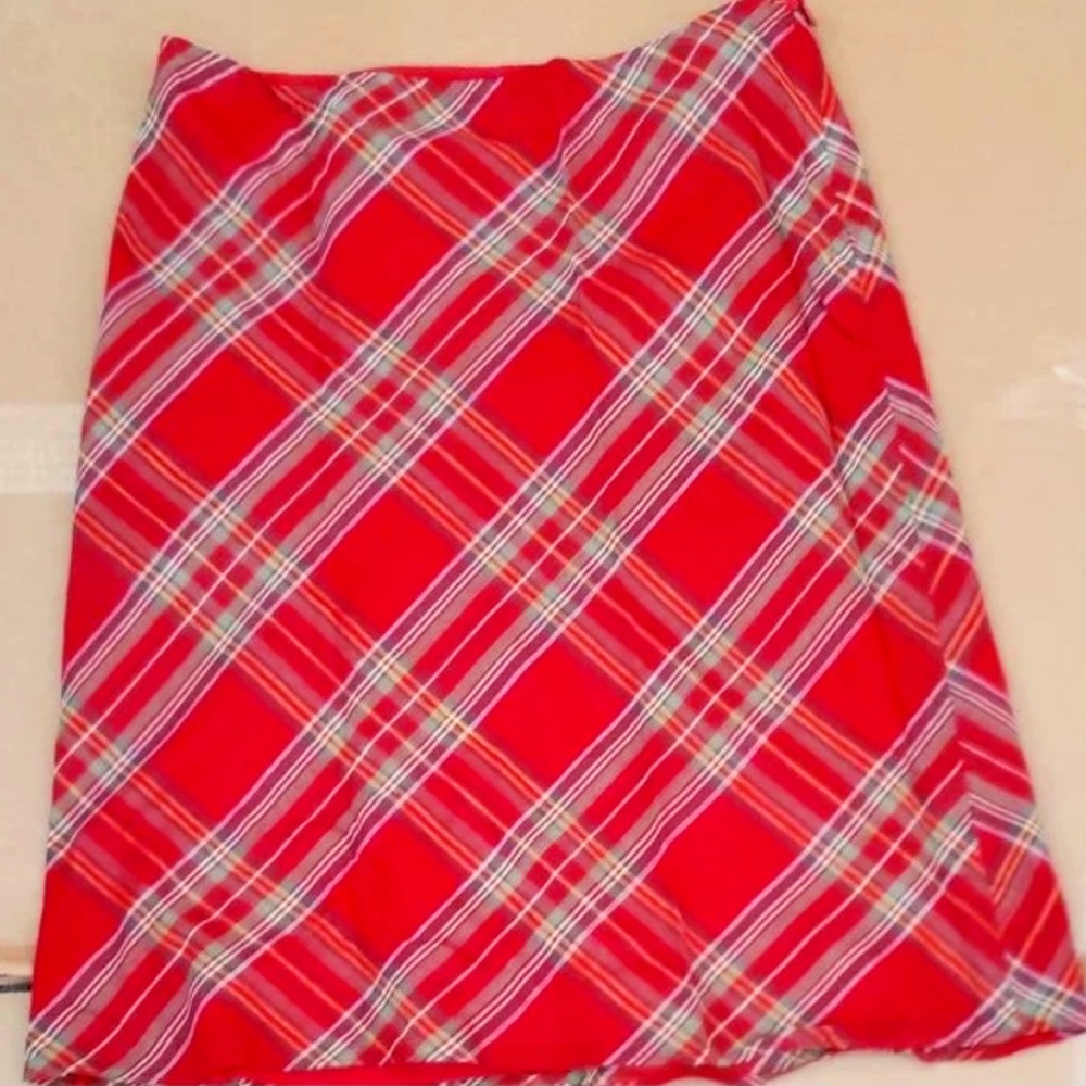 Ralph Lauren A-Line Red Tartan Skirt Fully Lined Size 4